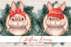 Christmas Bunny PNG clipart. Christmas sublimation design Product Image 1