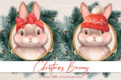 Christmas Bunny PNG clipart. Christmas sublimation design Product Image 1