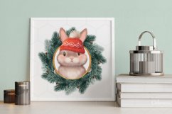 Christmas Bunny PNG clipart. Christmas sublimation design Product Image 2