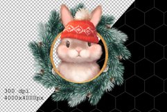 Christmas Bunny PNG clipart. Christmas sublimation design Product Image 4