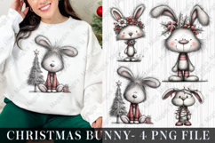 Christmas Bunny Clipart Sublimation Product Image 1