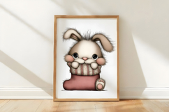 Christmas Bunny Clipart PNG Product Image 3