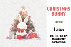 Christmas Bunny, Clipart, PNG Product Image 1