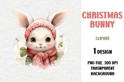 Christmas Bunny, Clipart, PNG Product Image 1