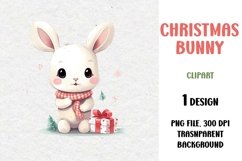 Christmas Bunny, Clipart, PNG Product Image 1