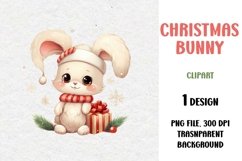 Christmas Bunny, Clipart, PNG Product Image 1