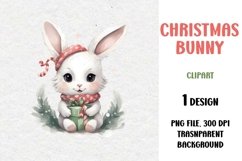 Christmas Bunny, Clipart, PNG Product Image 1