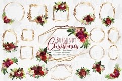 Burgundy Christmas floral copper frames and bouquets decor Product Image 1