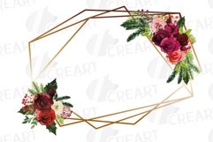 Burgundy Christmas floral copper frames and bouquets decor Product Image 14