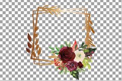 Burgundy Christmas floral copper frames and bouquets decor Product Image 12