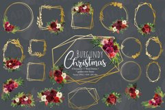 Burgundy Christmas floral gold frames and bouquets decor Product Image 15