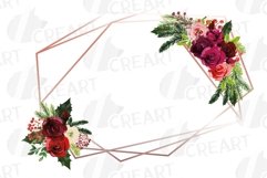 Burgundy floral rose gold frames and bouquets collection. Product Image 15