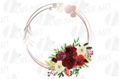 Burgundy floral rose gold frames and bouquets collection. Product Image 5