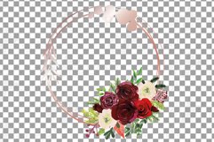Burgundy floral rose gold frames and bouquets collection. Product Image 6