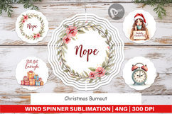 Wind Spinner Watercolor Christmas Burnout Product Image 1