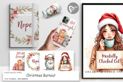Digital Paper Watercolor Christmas Burnout Product Image 1
