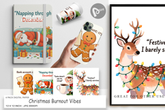 Digital Paper Christmas Burnout Vibes Quotes Product Image 1