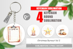 Keychain Watercolor Christmas Burnout Product Image 1