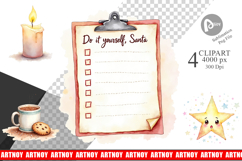 Clipart Watercolor Christmas Burnout Product Image 1
