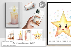 Digital Paper Watercolor Christmas Burnout Product Image 1