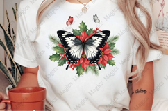 Christmas Butterfly with Tree PNG Product Image 2