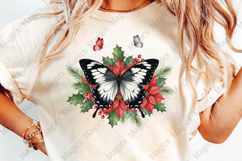 Christmas Butterfly with Tree PNG Product Image 4