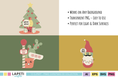 Kawaii cactus dressed as Santa Claus with hat and beard, pastel color Christmas clipart PNG.