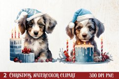 Christmas Cake Watercolor Clipart Sublimation, Christmas PNG Product Image 1