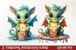 Christmas Cake Watercolor Clipart Sublimation, Christmas PNG Product Image 1