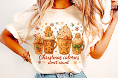 Christmas Gingerbread PNG, Christmas Calories Don&#039;t Count Product Image 2