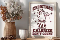 Christmas Calories Don't Count SVG, Funny Raccoon PNG Design Product Image 3