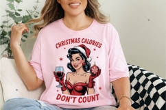 Christmas calories don't count PNG, Retro Girl Christmas Png Product Image 7