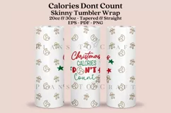 Christmas Calories Dont Count skinny tumbler sublimation wrap with high resolution and transparant background are for 20oz and 30oz skinny tumbler