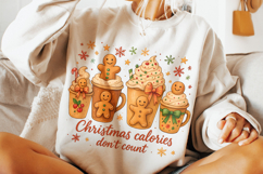 Christmas Gingerbread PNG, Christmas Calories Don&#039;t Count Product Image 3