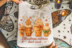 Christmas Gingerbread PNG, Christmas Calories Don't Count Product Image 4
