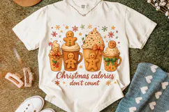 Christmas Gingerbread PNG, Christmas Calories Don't Count Product Image 5