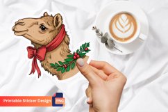 Christmas Camel Sticker, Holiday Desert Scene Sticker Product Image 1