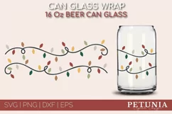 CHRISTMAS CAN GLASS SVG CUT FILE BEING USED AS A CHRISTMAS BEER GLASS PRINT