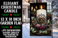 Christmas Garden Flag, Christmas Candle Garden Flag, d11 Product Image 1