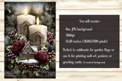 Christmas Garden Flag, Christmas Candle Garden Flag, d13 Product Image 2