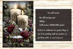Christmas Garden Flag, Christmas Candle Garden Flag, d13 Product Image 2