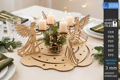 Christmas Candle Centerpiece Laser Cut | 3D Candle Holders Product Image 1