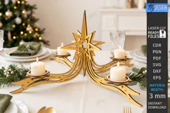 Christmas Candle Centerpiece Laser Cut | 3D Candle Holders Product Image 1