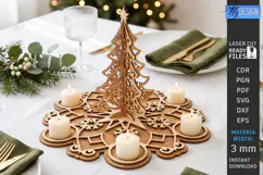 Christmas Candle Centerpiece Laser Cut | 3D Candle Holders Product Image 1
