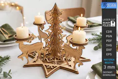 Christmas Candle Centerpiece Laser Cut | 3D Candle Holders Product Image 1