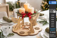 Christmas Candle Centerpiece Laser Cut | 3D Candle Holders Product Image 1