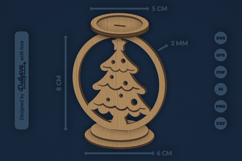 Christmas Candle Holder Laser Cut Product Image 1