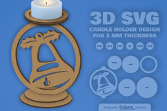 Christmas Candle Holder Laser Cut Product Image 2