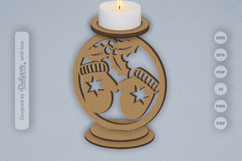 Christmas Candle Holder Laser Cut Product Image 2