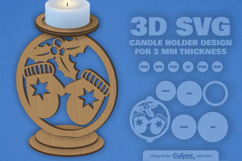 Christmas Candle Holder Laser Cut Product Image 3